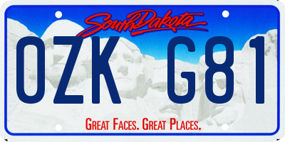 SD license plate 0ZKG81