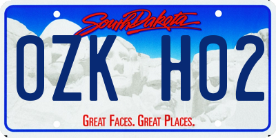 SD license plate 0ZKH02