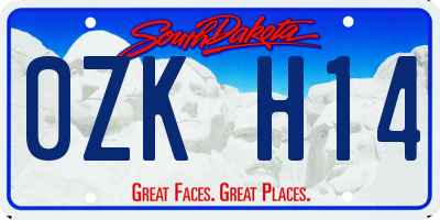 SD license plate 0ZKH14
