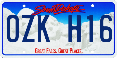 SD license plate 0ZKH16