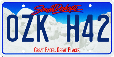 SD license plate 0ZKH42