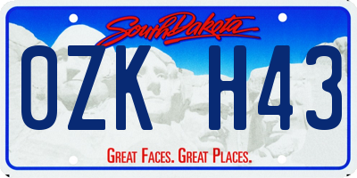 SD license plate 0ZKH43