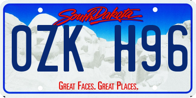 SD license plate 0ZKH96
