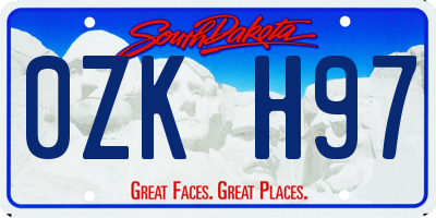 SD license plate 0ZKH97