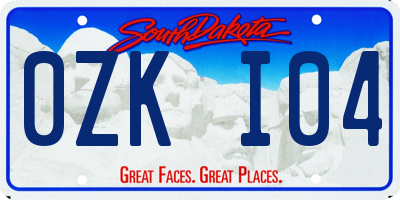SD license plate 0ZKI04