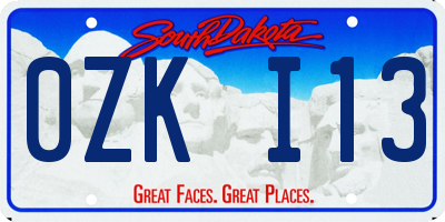 SD license plate 0ZKI13