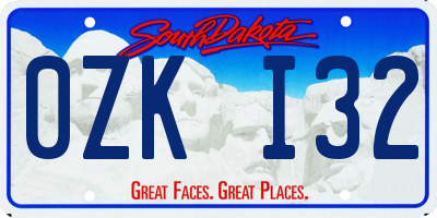 SD license plate 0ZKI32