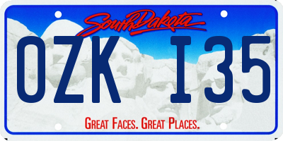SD license plate 0ZKI35