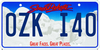 SD license plate 0ZKI40