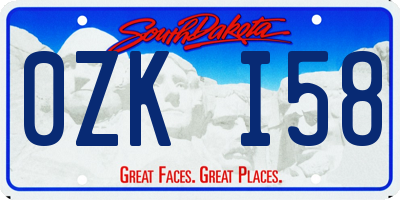 SD license plate 0ZKI58