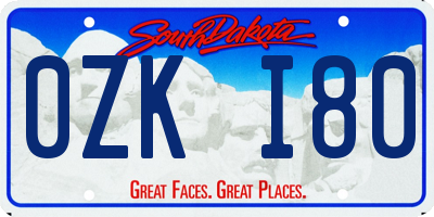 SD license plate 0ZKI80