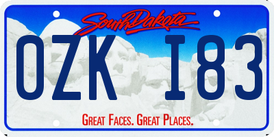 SD license plate 0ZKI83
