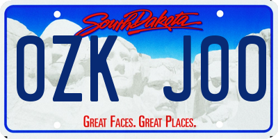 SD license plate 0ZKJ00