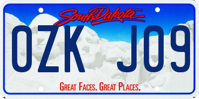SD license plate 0ZKJ09