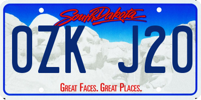 SD license plate 0ZKJ20