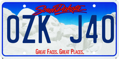 SD license plate 0ZKJ40