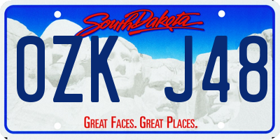 SD license plate 0ZKJ48