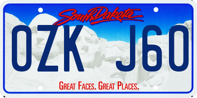 SD license plate 0ZKJ60