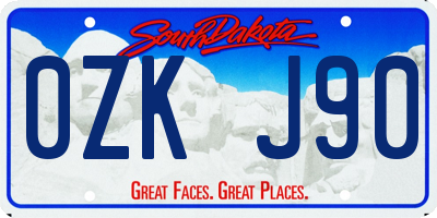 SD license plate 0ZKJ90