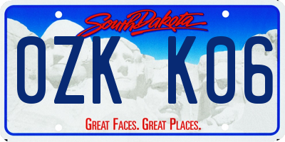 SD license plate 0ZKK06