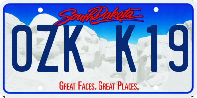 SD license plate 0ZKK19