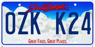 SD license plate 0ZKK24