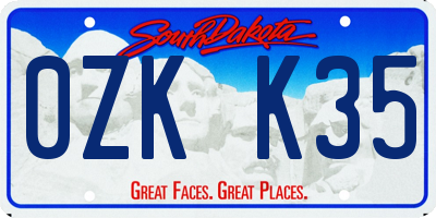 SD license plate 0ZKK35