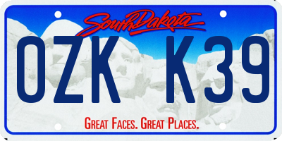 SD license plate 0ZKK39