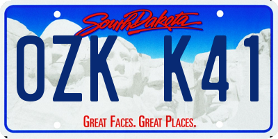 SD license plate 0ZKK41