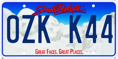 SD license plate 0ZKK44