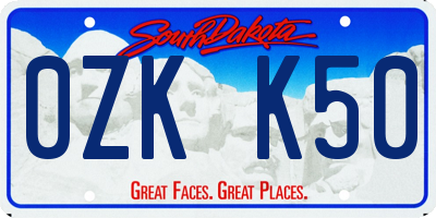 SD license plate 0ZKK50