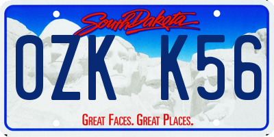SD license plate 0ZKK56