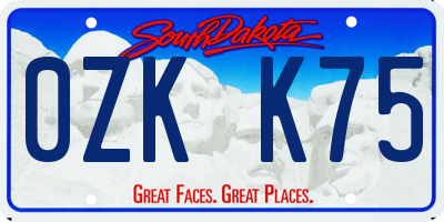 SD license plate 0ZKK75