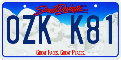 SD license plate 0ZKK81