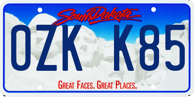 SD license plate 0ZKK85