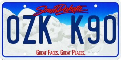 SD license plate 0ZKK90