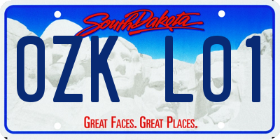 SD license plate 0ZKL01