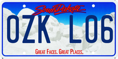 SD license plate 0ZKL06