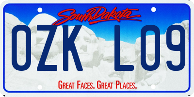 SD license plate 0ZKL09