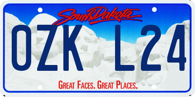 SD license plate 0ZKL24