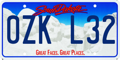 SD license plate 0ZKL32