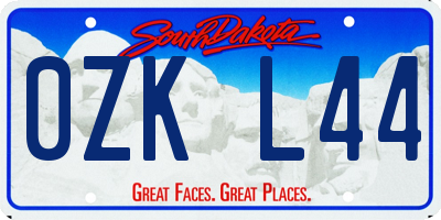 SD license plate 0ZKL44