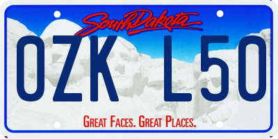 SD license plate 0ZKL50