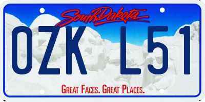 SD license plate 0ZKL51