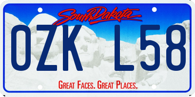 SD license plate 0ZKL58
