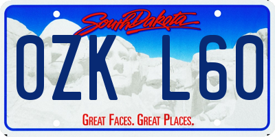 SD license plate 0ZKL60