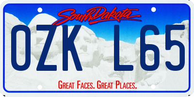 SD license plate 0ZKL65