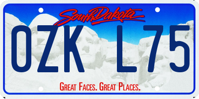 SD license plate 0ZKL75