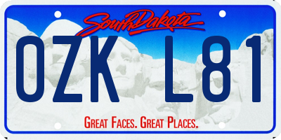 SD license plate 0ZKL81