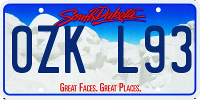 SD license plate 0ZKL93